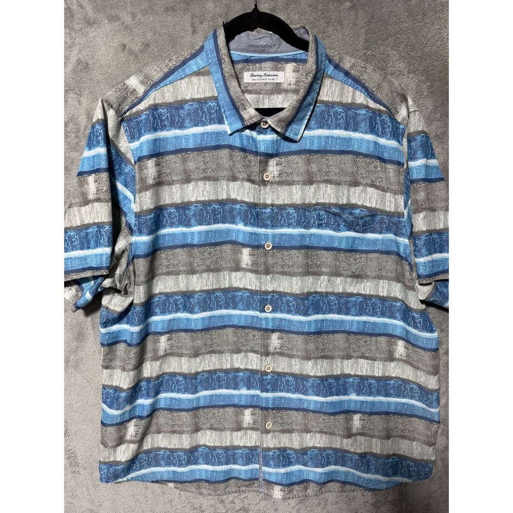 Tommy Bahama The Coconut Point Shirt Mens Xxl‎ Striped Button Up Short Sleeve
